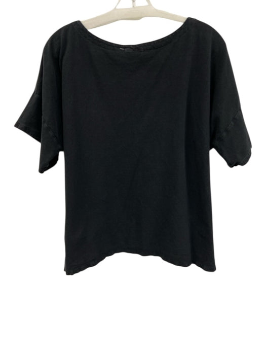 Atelier Delphine Size S Black Organic Cotton Short Sleeve pocket Boxy Top Black / S