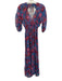 Misa Size S Blue & Pink Shirred Waist Floral Tie Back Midi Dress Blue & Pink / S