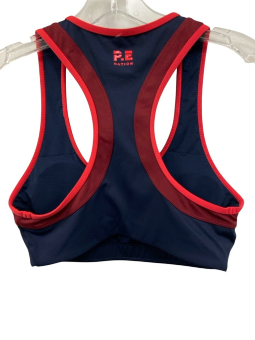 PE Nation Size S Navy Blue & Red Contrast Trim Legging Racerback Pant Set Navy Blue & Red / S