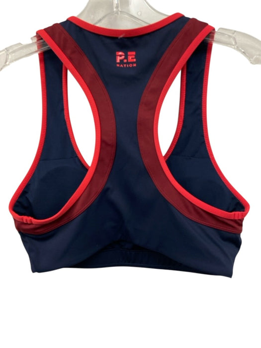 PE Nation Size S Navy Blue & Red Contrast Trim Legging Racerback Pant Set Navy Blue & Red / S