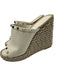 Valentino Shoe Size 39 Cream & Gold Leather Upper Rockstud Woven Wedges Cream & Gold / 39