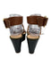 Veronica Beard Shoe Size 39 Black, Green, Brown Leather Upper Suede Sandals Black, Green, Brown / 39