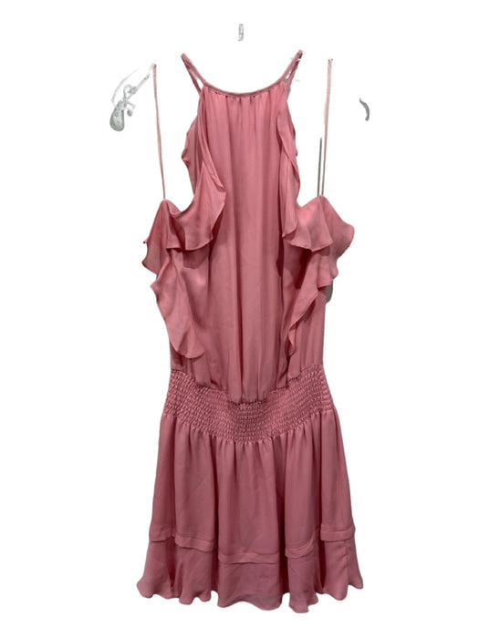 Parker Size L Dusty Pink Silk High Round Neck Sleeveless keyhole front Dress Dusty Pink / L