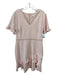 Shoshanna Size 12 Pale Pink Polyester Blend Short Ruffle Sleeve Ruffle Dress Pale Pink / 12