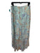 Alice & Olivia Size 12 Seafoam & Multi Viscose Chiffon Overlay Floral Skirt Seafoam & Multi / 12