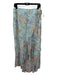 Alice & Olivia Size 12 Seafoam & Multi Viscose Chiffon Overlay Floral Skirt Seafoam & Multi / 12