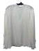 Vince Size L White Silk V Neck Long Sleeve Top White / L