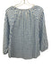 Roller Rabbit Size M Blue & White Cotton Long Sleeve Striped V Neck Top Blue & White / M
