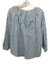 Roller Rabbit Size M Blue & White Cotton Long Sleeve Striped V Neck Top Blue & White / M