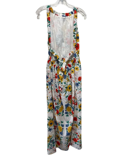 Cara Cara Size M Yellow, Red, Blue Cotton Sleeveless Floral Print Maxi Dress Yellow, Red, Blue / M