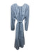 Ann Mashburn Size L Blue, White, Black Silk Flowers Long Balloon Sleeve Dress Blue, White, Black / L