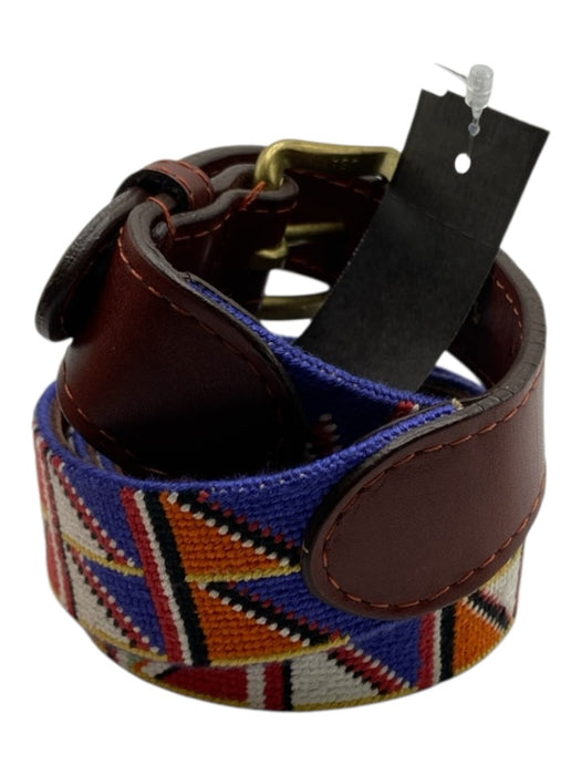 Smathers & Branson Red & Blue Canvas Abstract Men's Belt Red & Blue