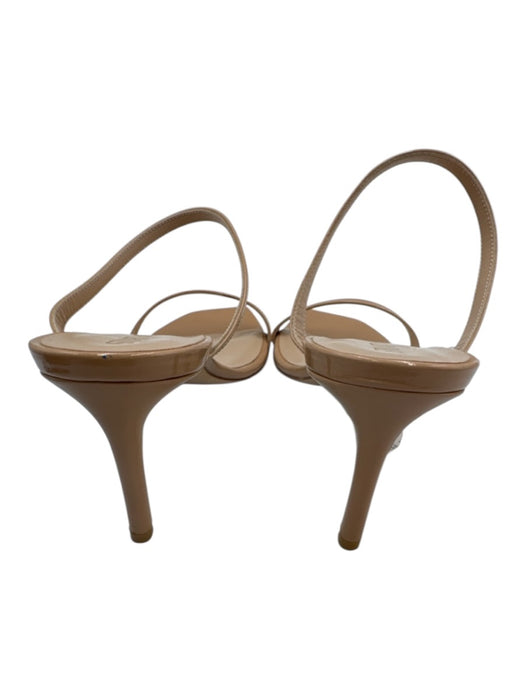 Stuart Weitzman Shoe Size 10 Beige Patent Leather Square Toe Stilletto Sandals Beige / 10