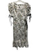 Antonio Melani Size 12 White & Multi Cotton & Polyester Short Puff Sleeve Dress White & Multi / 12