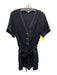 Jonathan Simkhai Size L Black & White Rayon Blend Contrast Trim V Neck Romper Black & White / L