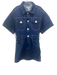 Frame Size M Dark Wash Blue Cotton Denim Short Sleeve Collar Button & Zip Dress Dark Wash Blue / M