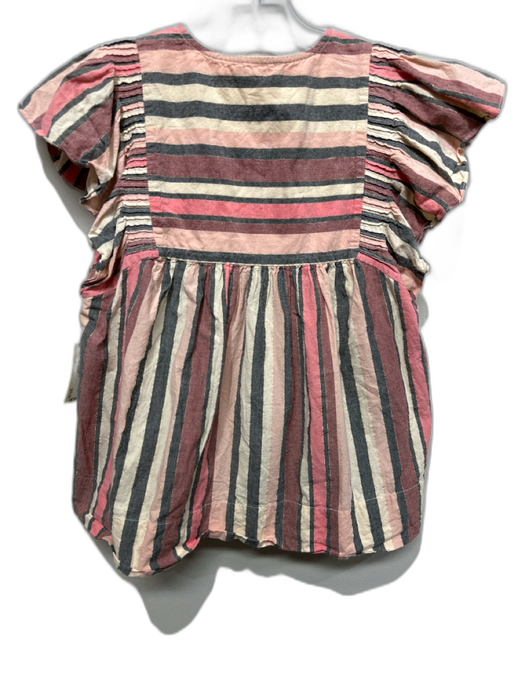 Ulla Johnson Size L Red, Cream & Gray Cotton Blend Striped Metallic Top Red, Cream & Gray / L