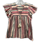 Ulla Johnson Size L Red, Cream & Gray Cotton Blend Striped Metallic Top Red, Cream & Gray / L