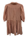 Hunter Bell Size L Pink & White Viscose Blend Gingham 1/2 Puff Sleeve Dress Pink & White / L
