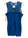 Emilio Pucci Size 10 Blue Wool Blend Sleeveless Floral Lace Back Zip Dress Blue / 10
