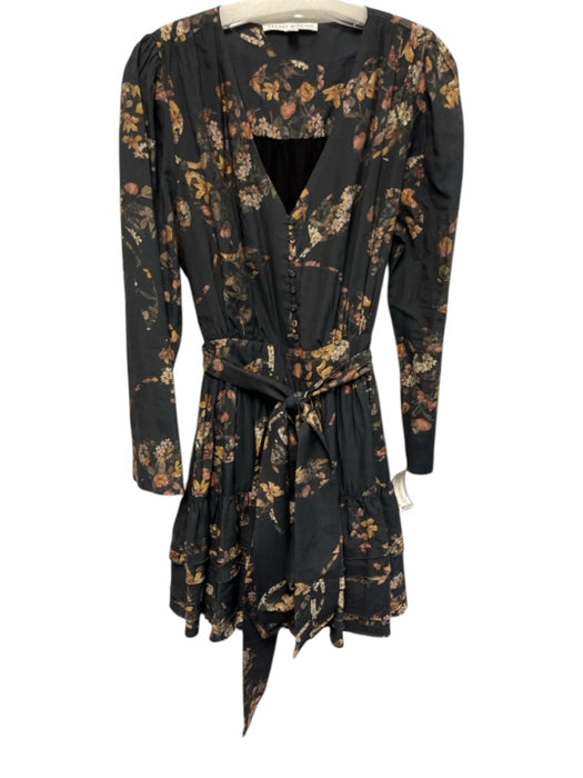 Secret Mission Size L Black & Multi Viscose & Polyester Long Sleeve Floral Dress Black & Multi / L