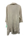 Size Est L Cream Beige Linen Collared V Neck 3/4 Sleeve Asymmetric Dress Cream Beige / Est L
