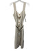 DL1961 Size M Cream White & Black Linen Blend Sleeveless Button Front Dress Cream White & Black / M