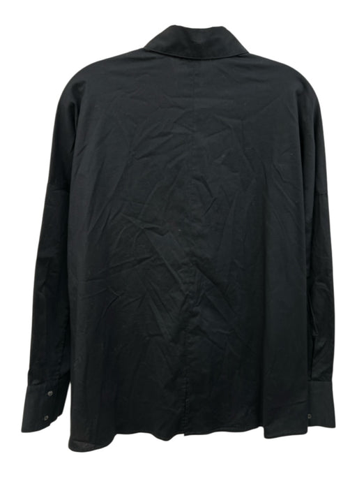 Etici Size S Navy Blue Viscose Blend Long Sleeve Button Up Collared Shirt Top Navy Blue / S