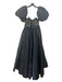 Theia Size Est L Black & Gold Polyester Beaded Bodice Off Shoulder Gown Black & Gold / Est L