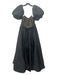 Theia Size Est L Black & Gold Polyester Beaded Bodice Off Shoulder Gown Black & Gold / Est L