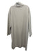 Zara Size L Cream White Polyester Mock Neck Long Sleeve Fuzzy Shift Dress Cream White / L