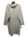 Zara Size L Cream White Polyester Mock Neck Long Sleeve Fuzzy Shift Dress Cream White / L