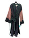 BCBG Maxazria RUNWAY Size L Green Black Beige Wool Blend Colorblock Slit Jacket Green Black Beige / L