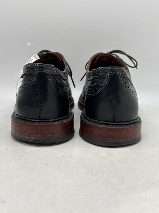 Allen Edmonds Shoe Size 10 AS IS Black Leather Lace Up Stacked Heel oxford Shoes