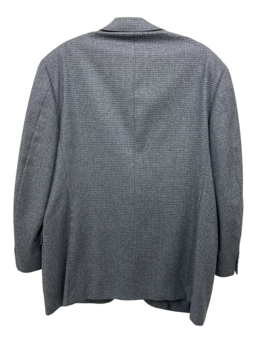 Canali Gray & Dark Gray Wool Blend Houndstooth 2 Button Men's Blazer 54