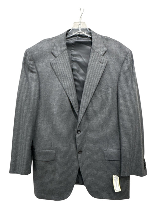Canali Gray & Dark Gray Wool Blend Houndstooth 2 Button Men's Blazer 54