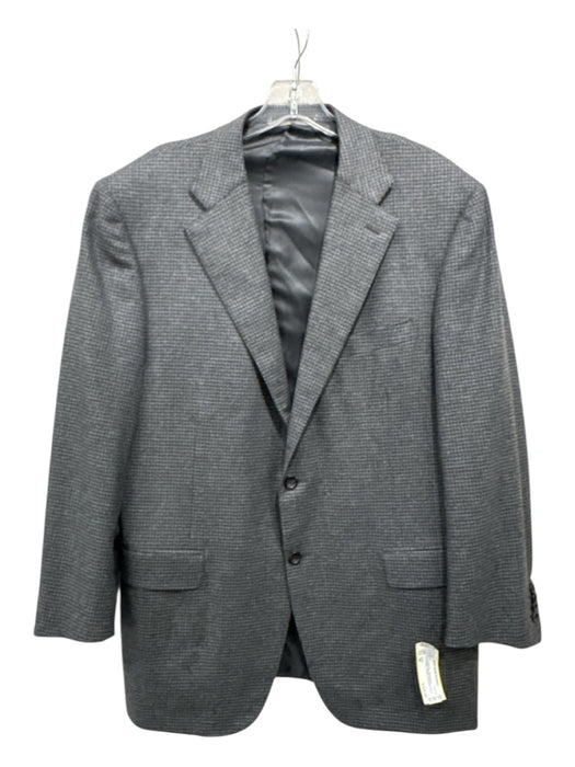 Canali Gray & Dark Gray Wool Blend Houndstooth 2 Button Men's Blazer 54