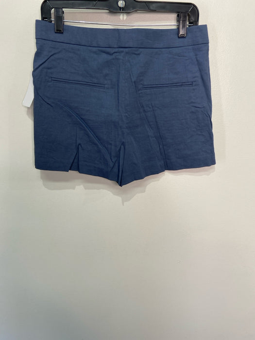 Theory Size 4 Blue Linen Blend Mid Rise hook & zip Pleated Shorts