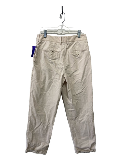 TWP Size 0 Beige Cotton Blend Cuffed Hem Pleat Detail Pants Beige / 0