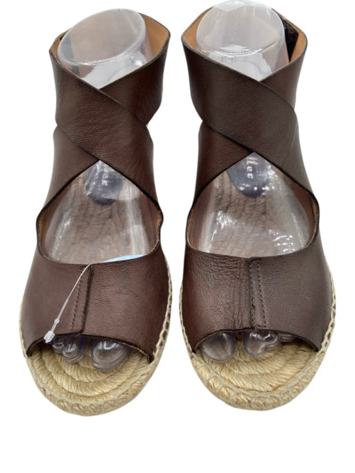 Bettye Muller Shoe Size 36 Brown & Beige Leather Slingbacks Round Toe Sandals Brown & Beige / 36