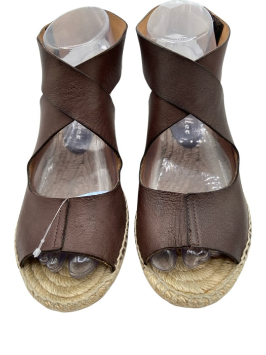 Bettye Muller Shoe Size 36 Brown & Beige Leather Slingbacks Round Toe Sandals Brown & Beige / 36