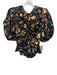 Ulla Johnson Size 2 Silk black & white stone Short Puff Sleeve Gathered Top Silk / 2