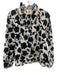 A Shirt Thing Size Est XS White & Black Cotton Floral V Neck Long Sleeve Top White & Black / Est XS