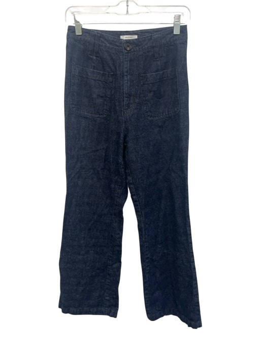 Billy Reid Size 4 Dark Wash Cotton Zip Fly High Rise Pockets Denim Pants Dark Wash / 4