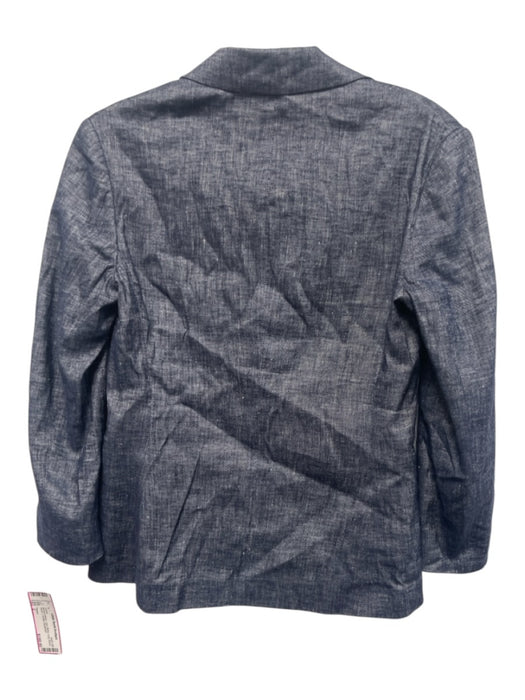 Theory Size 2 Medium Wash Linen Blend Long Sleeve Blazer 2 Button Jacket Medium Wash / 2