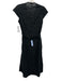 Megan Huntz Size XS Black Cotton Eyelet Floral Button Down Midi Dress Black / XS