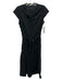 Megan Huntz Size XS Black Cotton Eyelet Floral Button Down Midi Dress Black / XS