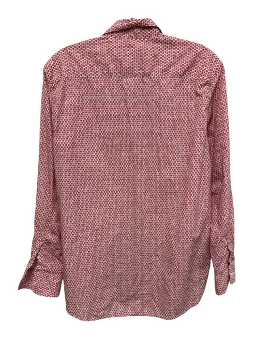 Frank & Eileen Size S Red & White Cotton Mini Floral Button Down Long Sleeve Top Red & White / S