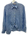 Veronica Beard Size 0 Blue Linen V Hem Long Sleeve Button Down Top Blue / 0