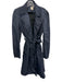 L'agence Size 4 Navy Blue & Black Nylon Blend Sash Side Pockets Trench Coat Navy Blue & Black / 4